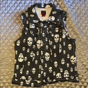 Tripp NYC Black and White Denim Vest